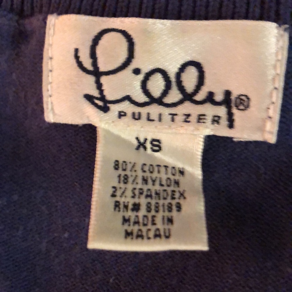 Lilly Pulitzer V-Neck Argyle Sweater Top Long-Sleeve Blue/White/Pink Shirt - Picture 11 of 12